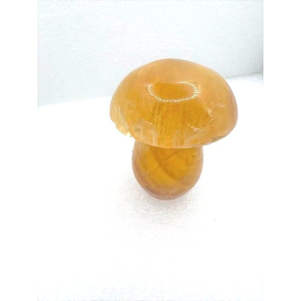 Yellow Fluorite Mushroom Carving - Picture 2 of 8